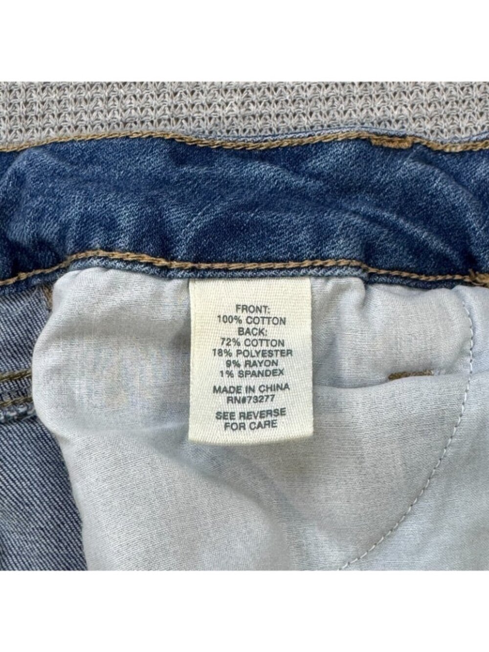 Mudd Denim Skirt Womens Size 1 Blue Distressed Button Front FLX Stretch Raw Hem - Picture 7 of 12